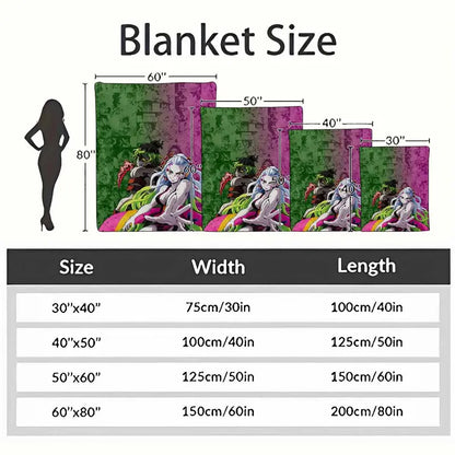 Anime Flannel Fleece Blanket Gyutaro & Daki 60×80 - image 4
