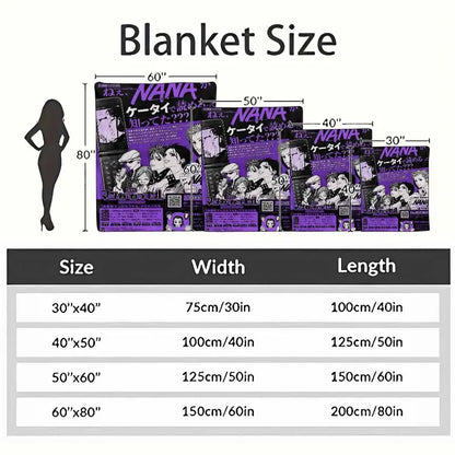 Nana Anime Flannel Blanket - Punk Rock Plush Throw - image 4