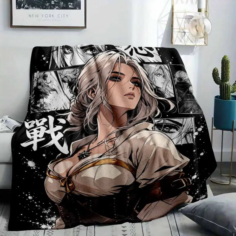 Fantasy Warrior Maiden Flannel Throw Blanket, Soft - image 2