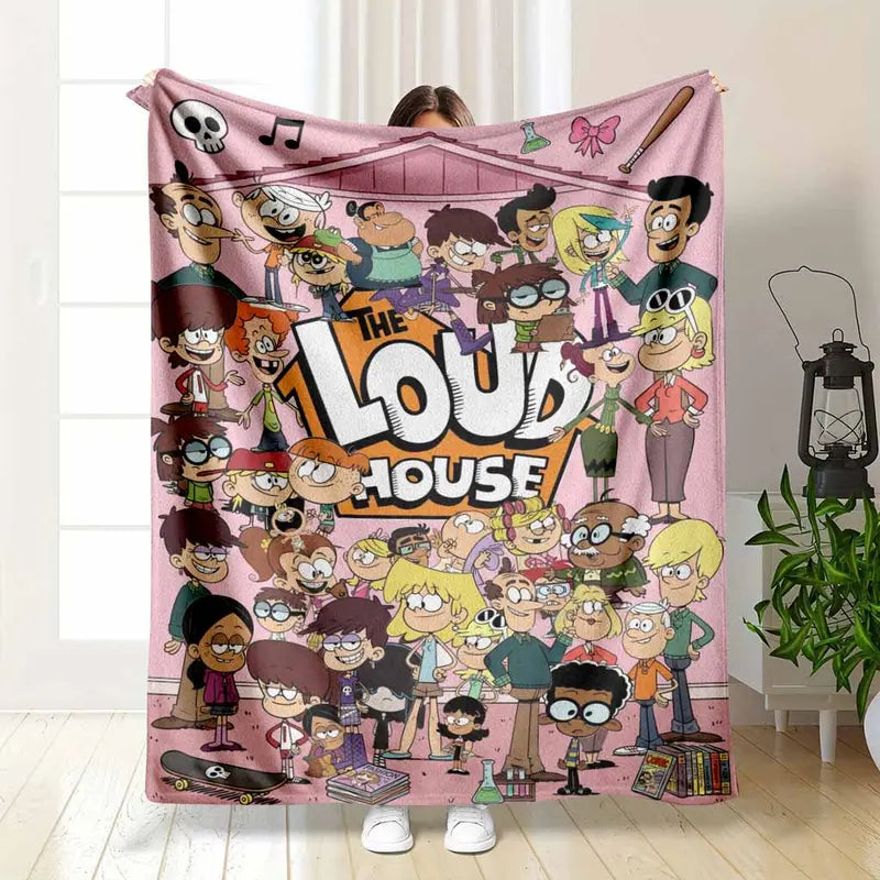 The Loud House Cartoon Flannel Blanket 50x60 Inch Soft Cozy Throw for Indoor & Outdoor Use