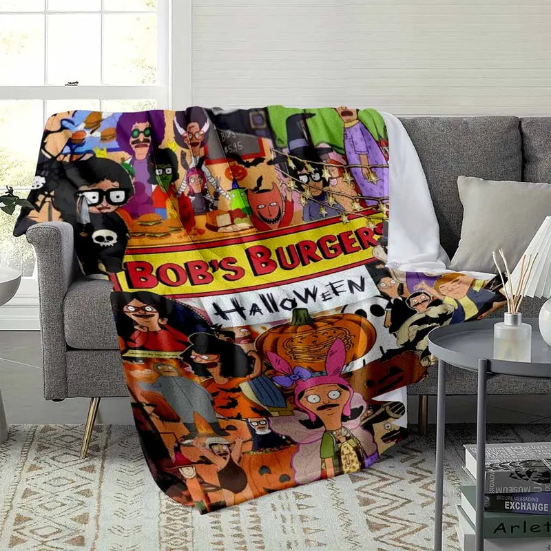 Halloween Burger Cartoon Flannel Throw Blanket 30x40in (Small for Babies) - image 3