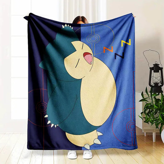Snorlax Flannel Blanket - Soft Warm Pocket Monster Throw