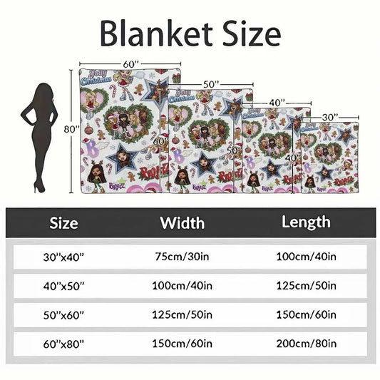 Y2K Fashion Dolls Flannel Christmas Blanket - Soft Festive Throw for Teens - image 7
