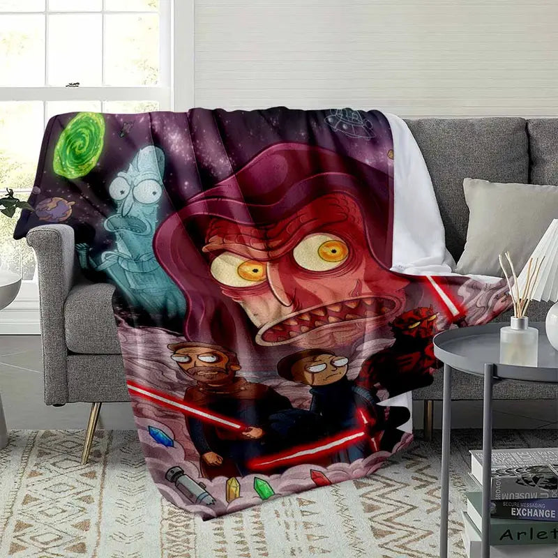 Rick & Morty Flannel Throw Blanket, 60x80 - image 9