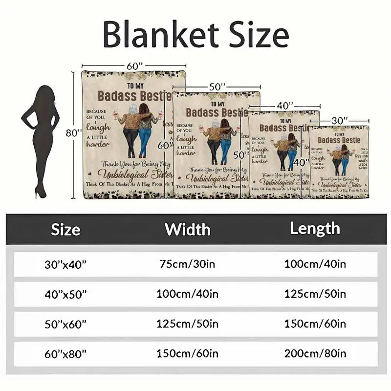 Flannel Fleece Blanket - Badass Bestie Leopard Print Friendship Throw - Wrinkle-Resistant Soft Warm Companion for Couch and Gift - image 10