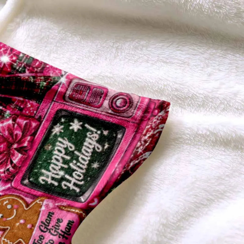 Y2K Pink Aesthetic Christmas Flannel Blanket Soft Throw - image 12