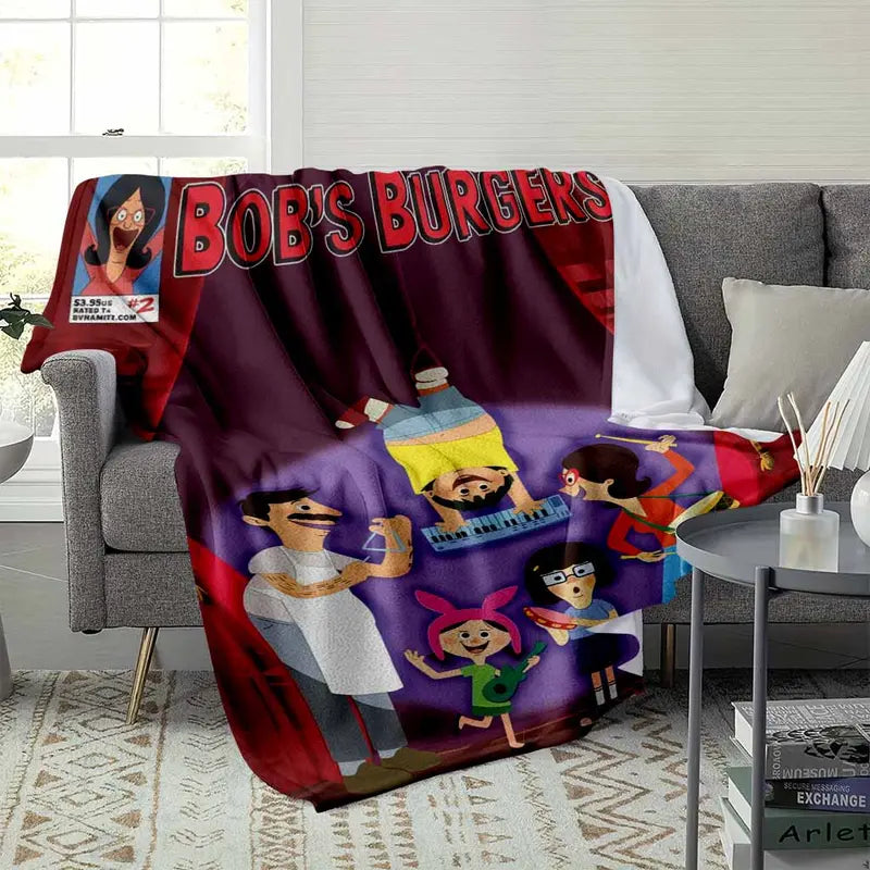 Burgers Printed Flannel Blanket - Soft, Lightweight Breathable Throw for Home and Travel - image 9