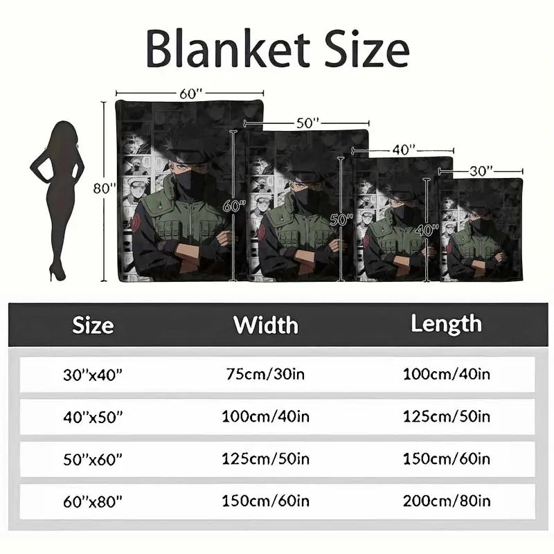 Naruto Kakashi Flannel Blanket Soft Cozy Throw - image 4
