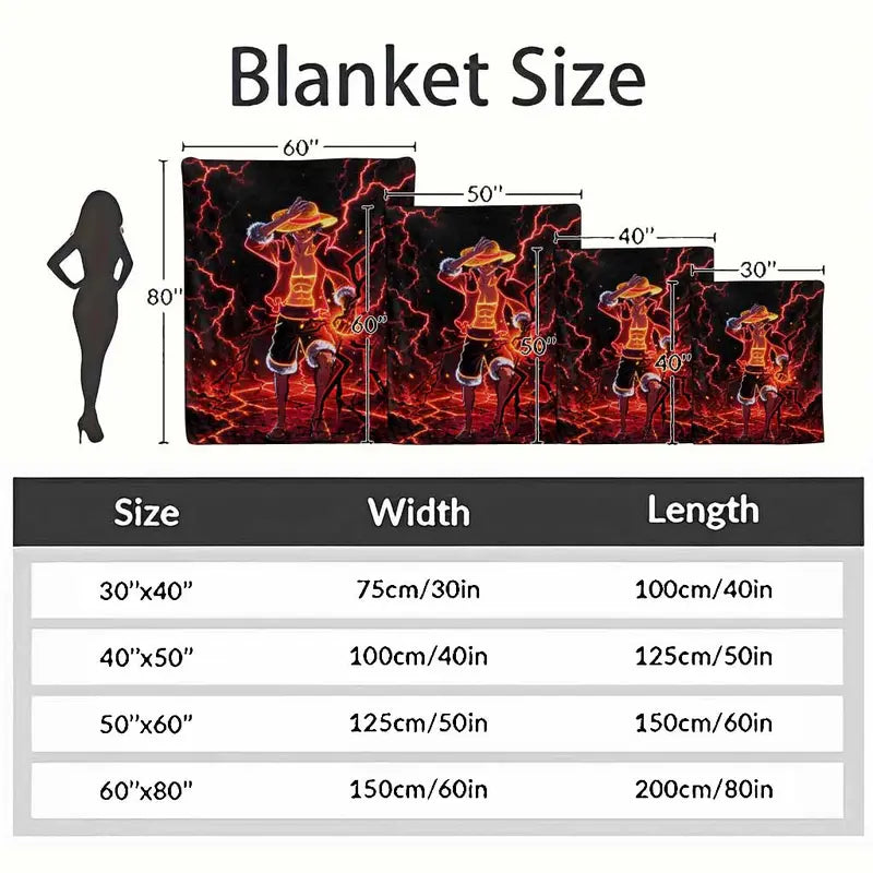 Anime Pirate Warrior Flannel Blanket, Soft Warm Throw - image 4