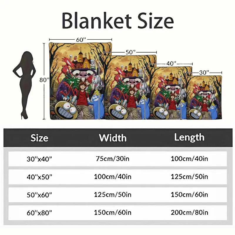Surreal Monster Forest Flannel Blanket, Lightweight Cozy Throw - image 4
