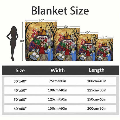 Surreal Monster Forest Flannel Blanket, Lightweight Cozy Throw - image 4