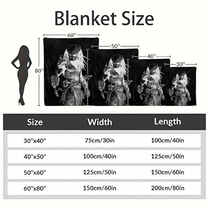 Sci Fi Warrior Flannel Blanket Metallic Armor Print Soft Warm - image 4
