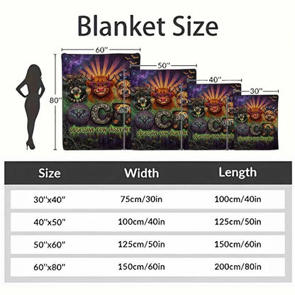 Highland Cow Halloween Flannel Blanket, Ultra-Soft 60×80 - image 4