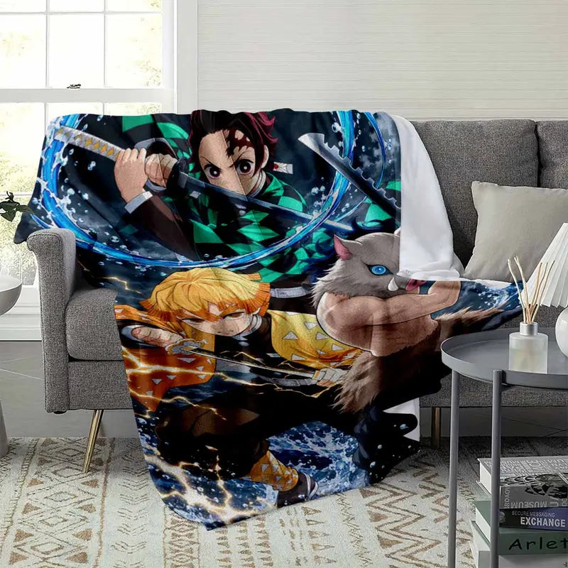 Anime Battle Flannel Blanket Lightweight Warm Cozy Throw for Couch Bedside - image 3