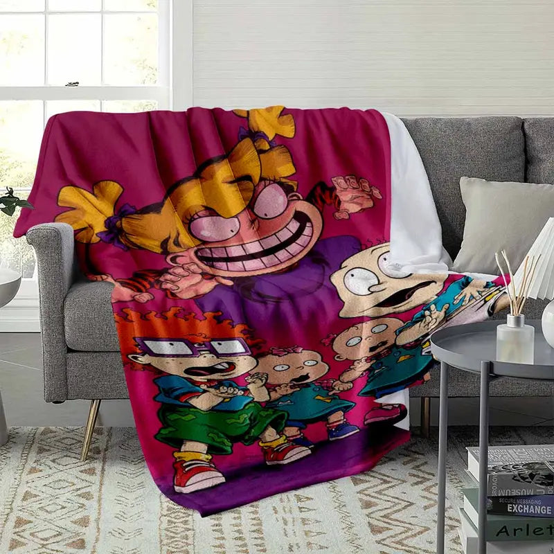 Rugrats Comic Theme Flannel Throw Blanket - image 3