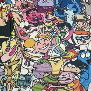 Abstract Cartoon Character Print Flannel Blanket – Soft, Lightweight, Fade-Resistant - image 7
