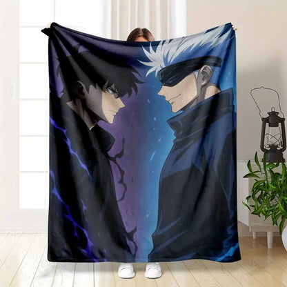 Anime Aesthetic Flannel Blanket, Soft Throw
