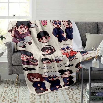 Jujutsu Kaisen Hidden Inventory Chibi Flannel Blanket Soft Cozy Anime Throw - image 9