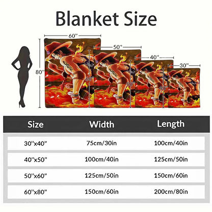 Anime Fire Hero Flannel Blanket – Soft Manga Throw, 60x80in - image 4