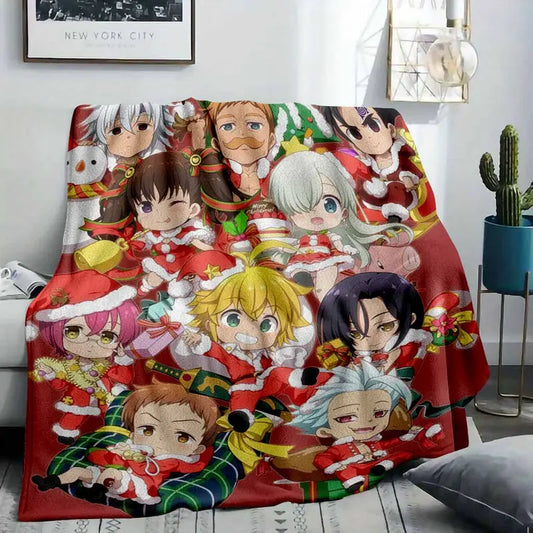 Anime Adventure Pattern Flannel Blanket Vibrant Manga Character Print Ultra Soft Lightweight Breathable Cozy Throw Perfect for Bedroom Living Room Sofa Couch Travel Office Nap Birthday Holiday Gift Keeps Warm In All Seasons - image 2