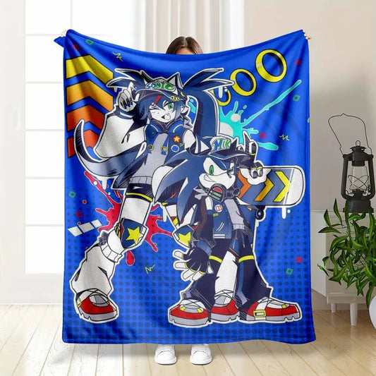 Speedster Adventure Flannel Blanket Anime Punk Graffiti Print Soft Lightweight Warm Cozy Texture Breathable Durable Fabric Suitable For Bed Sofa Couch Travel Office Camping Decor Gift