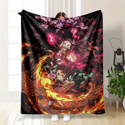 Anime Character Flannel Blanket Soft Breathable Throw 30x40 to 60x80 inch