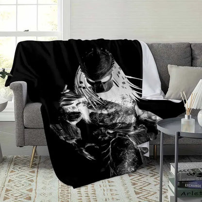 Sci Fi Warrior Flannel Blanket Metallic Armor Print Soft Warm - image 3