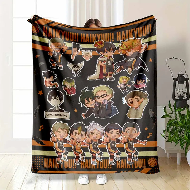 Haikyuu Chibi Karasuno Anime Flannel Blanket 30x40 Inches Soft Cozy Throw - image 6