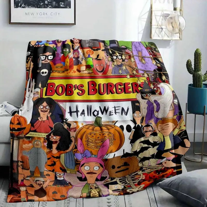Halloween Burger Cartoon Flannel Throw Blanket 30x40in (Small for Babies) - image 2