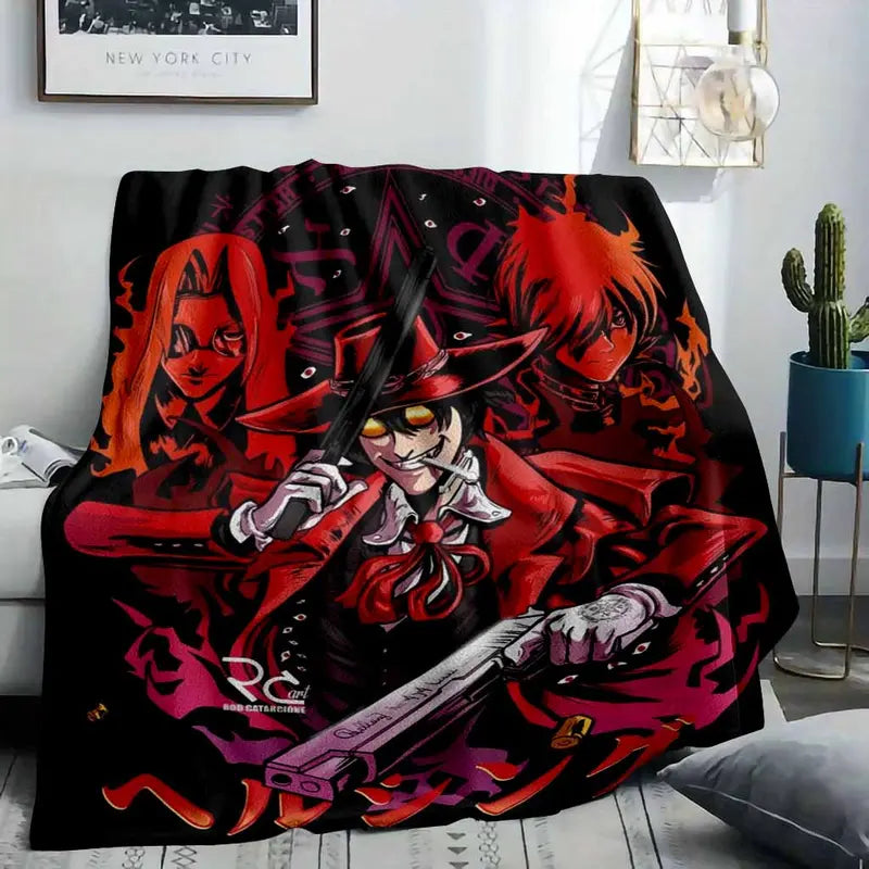 Vampire Hunter Alucard Flannel Blanket - Soft, Durable Throw in Multiple Sizes - image 2