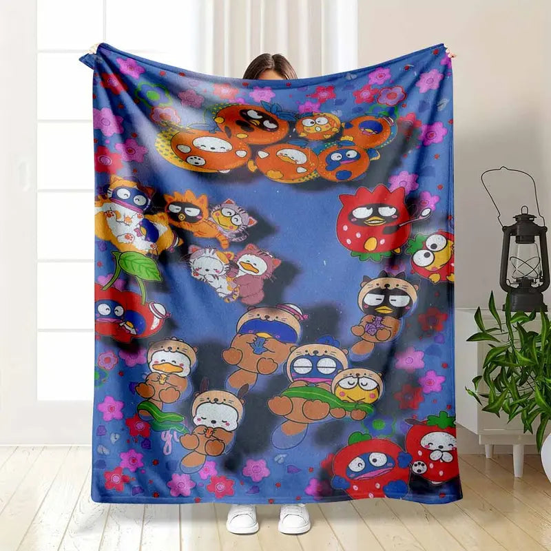 Cosmic Adventure Flannel Blanket Anime Character Print Ultra Soft Lightweight Warm Cozy Throw Perfect For Bedroom Bedding Living Room Sofa Couch Travel Camping Movie Night Gifts