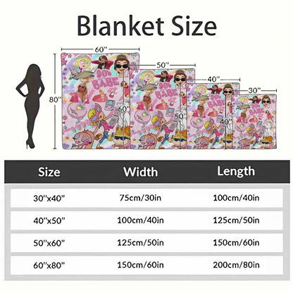 Y2K Retro Pink Flannel Blanket Throw - image 4