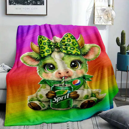 Rainbow Animal Flannel Blanket Soft Fleece Throw 30x40 - image 2